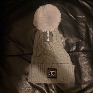Chanel puff ball beanie